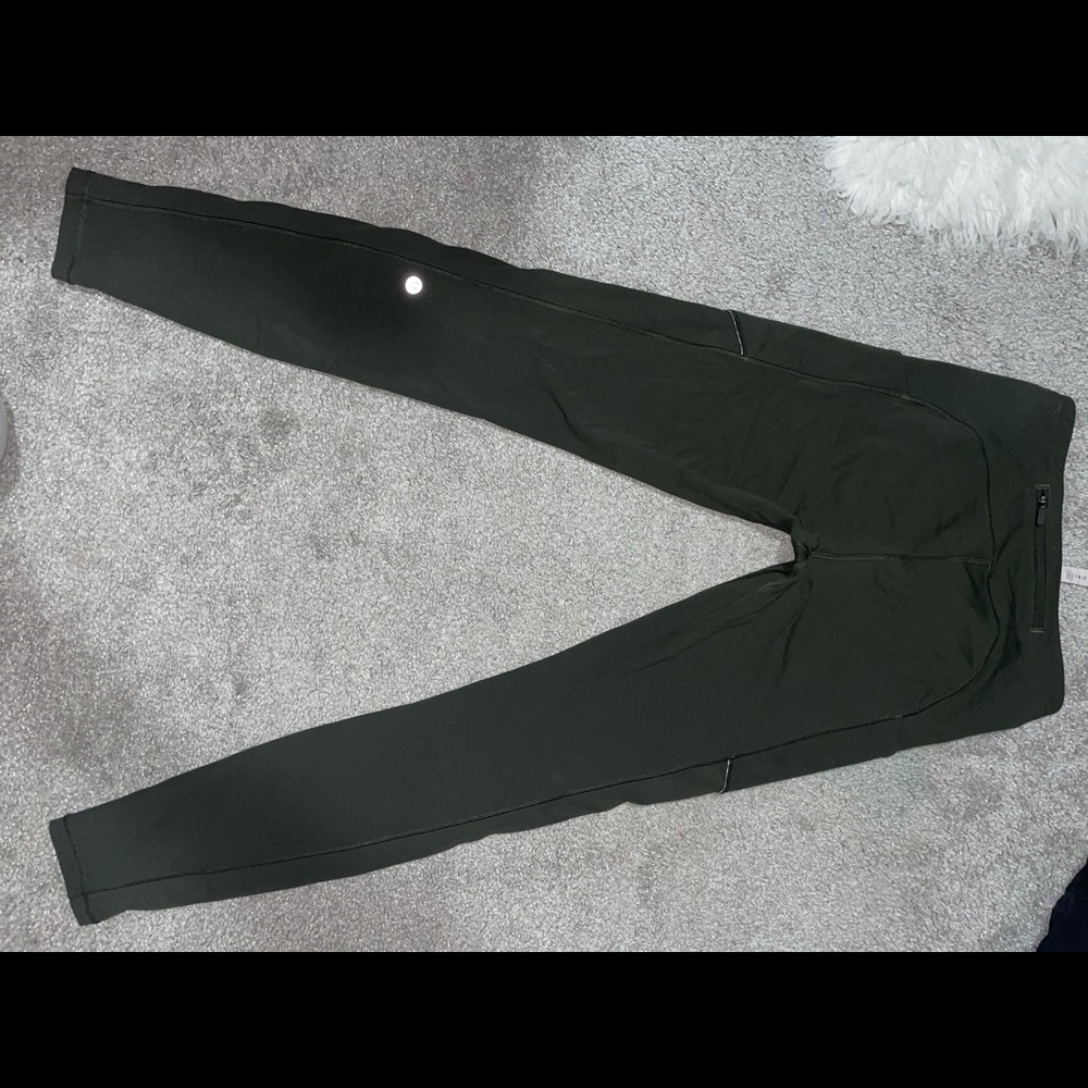 Lulu lemon dark green invigorate leggings size 6